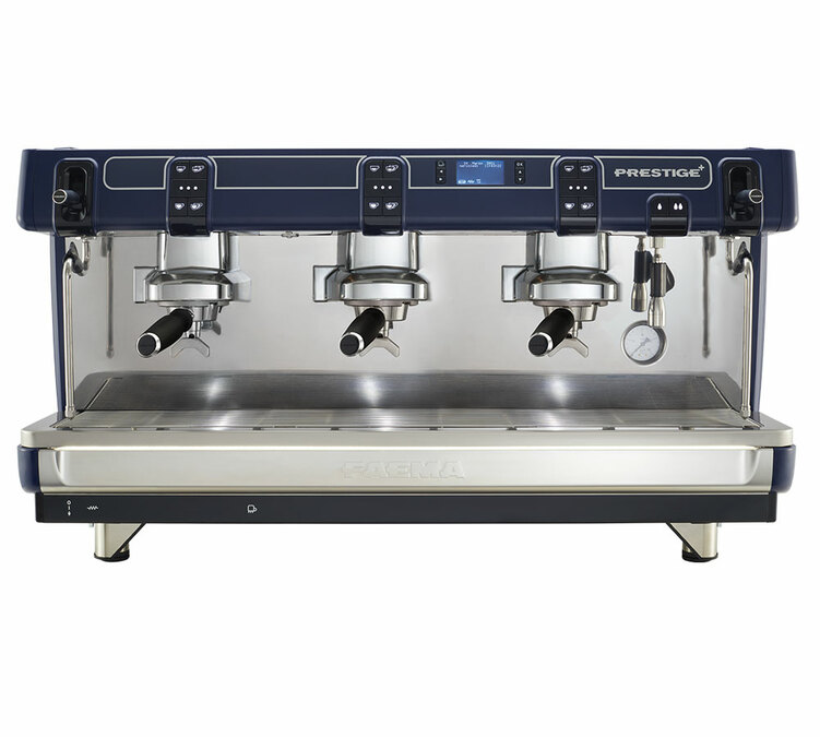 Máquina de café espresso profesional FAEMA Prestige+ azul 3 grupos