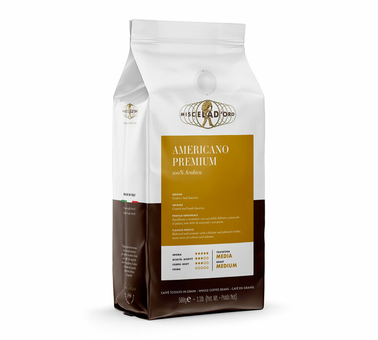 500 g - Café en grain - Americano Premium - MISCELA D'ORO