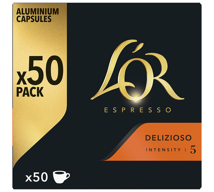 50 cápsulas compatíveis com Nespresso* Original Delizioso - L'OR ESPRESSO