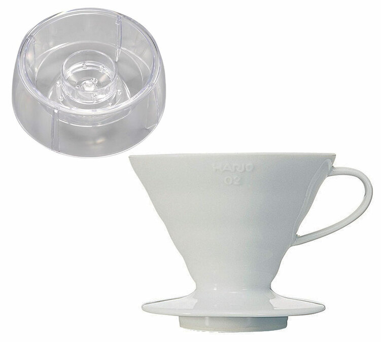 HARIO V60 drip assist rinkinys su baltu V60 dripperiu 4 puodeliams