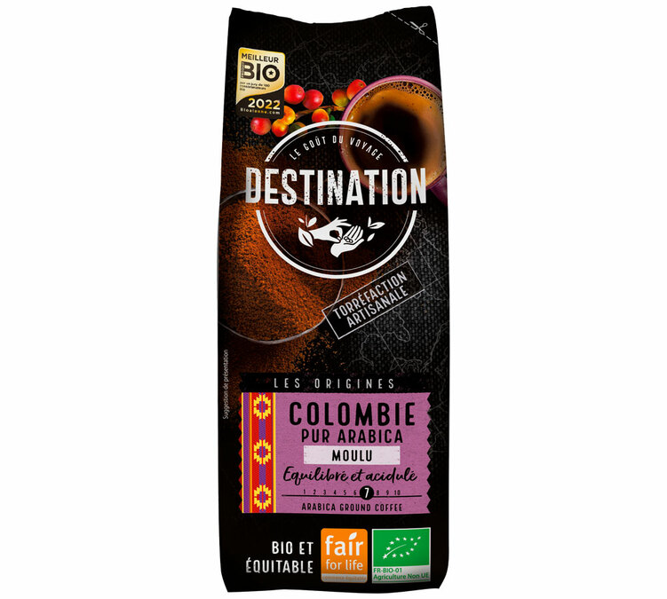 250 g - Gemahlener Kaffee - Kolumbien Kachalus Nr.21 Filtermahlung 100% Arabica Bio - DESTINATION
