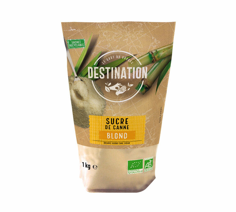 Luomu Vaalea Ruokosokeri - 1 kg - DESTINATION