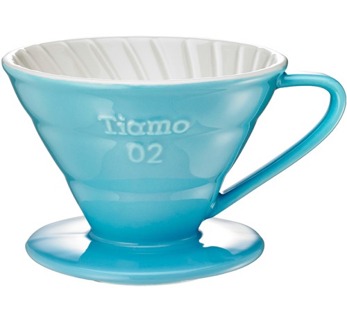 Dripper TIAMO V02 em azul claro 4 chávenas