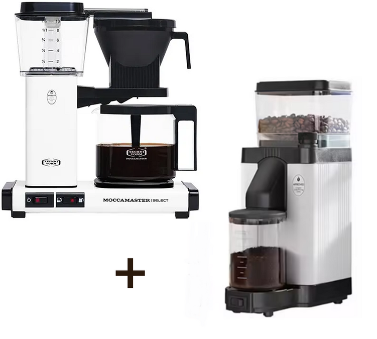 Pack Кафеварка с Филтър KBG 741 Select + Кафемелачка KM5 Матово Бяло - MOCCAMASTER