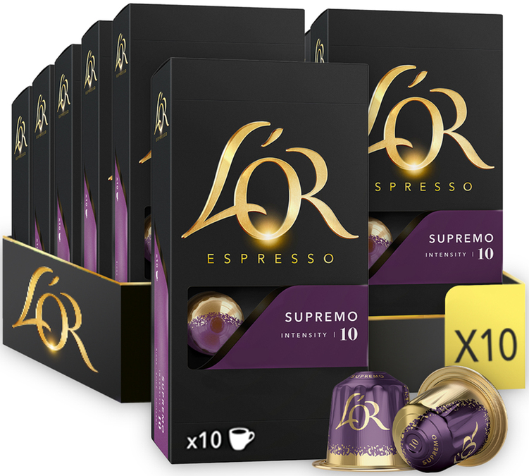 100 капсули съвместими с Nespresso* Original Espresso Supremo - L'OR ESPRESSO