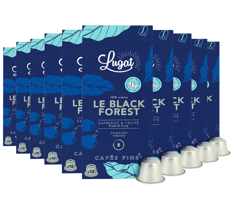 100 kapsulių suderinamų su Nespresso* Original Black Forest - LUGAT