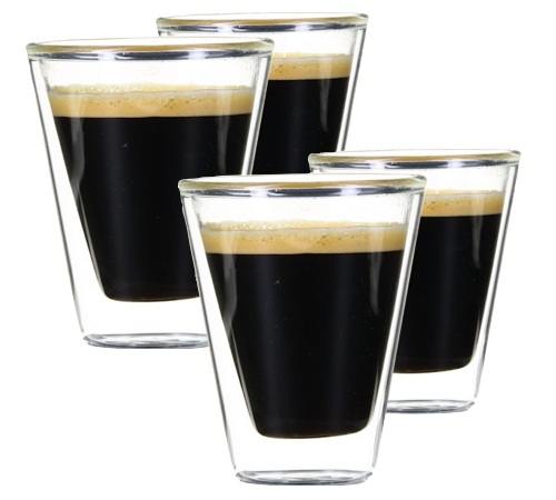 4 Kaksiseinäistä Lasia Caffeino 8,5 cl - BORMIOLI ROCCO
