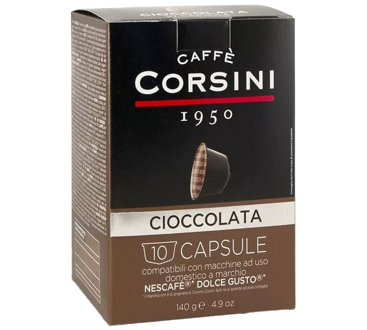 10 kapsler kompatible med Nescafé* Dolce Gusto* Sjokolade – CORSINI