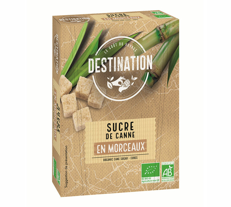Био Кубчета Необработена Кафява Захар от Захарна Тръстика - 500 g - DESTINATION
