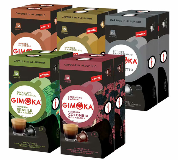 Proeverij ontdekkingspakket 100 Nespresso* Original compatibele capsules - GIMOKA