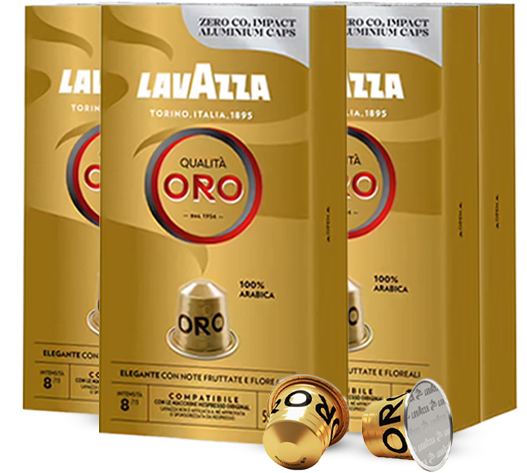 50 kapsulių suderinamų su Nespresso* Original Espresso Qualita Oro - LAVAZZA