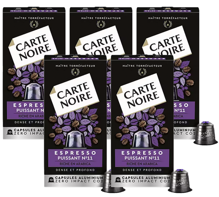 50 capsules compatible with Nespresso* Original Espresso Strong No.11 - CARTE NOIRE