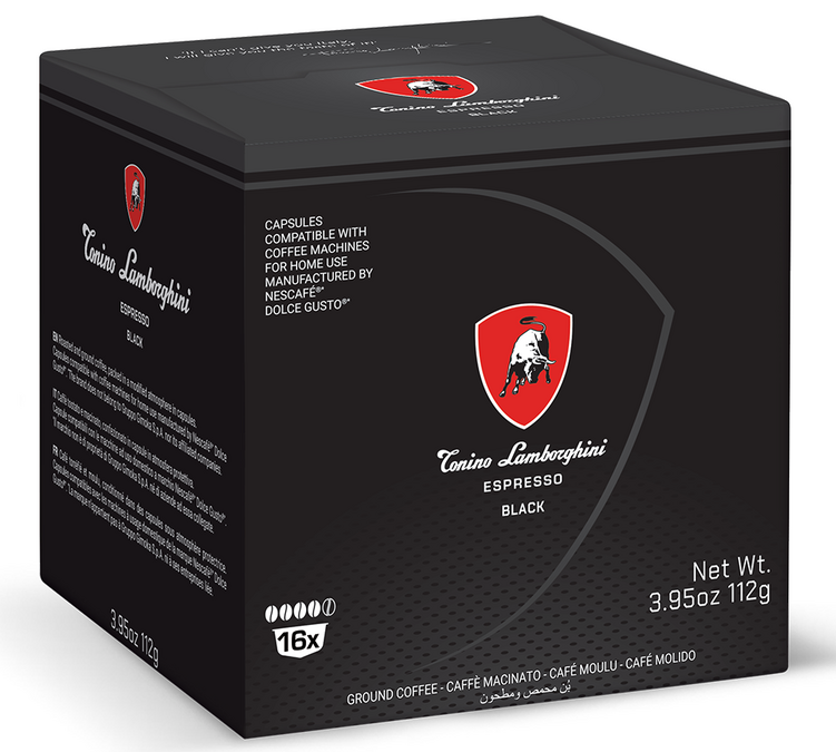 16 κάψουλες συμβατές με Nescafé* Dolce Gusto* Espresso Black - TONINO LAMBORGHINI