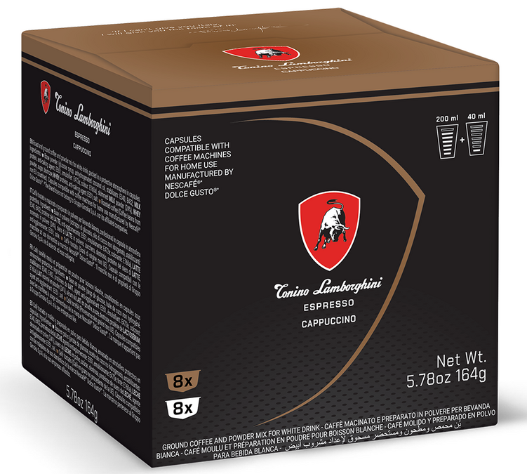 16 cápsulas compatibles con Nescafé* Dolce Gusto* Cappuccino - TONINO LAMBORGHINI