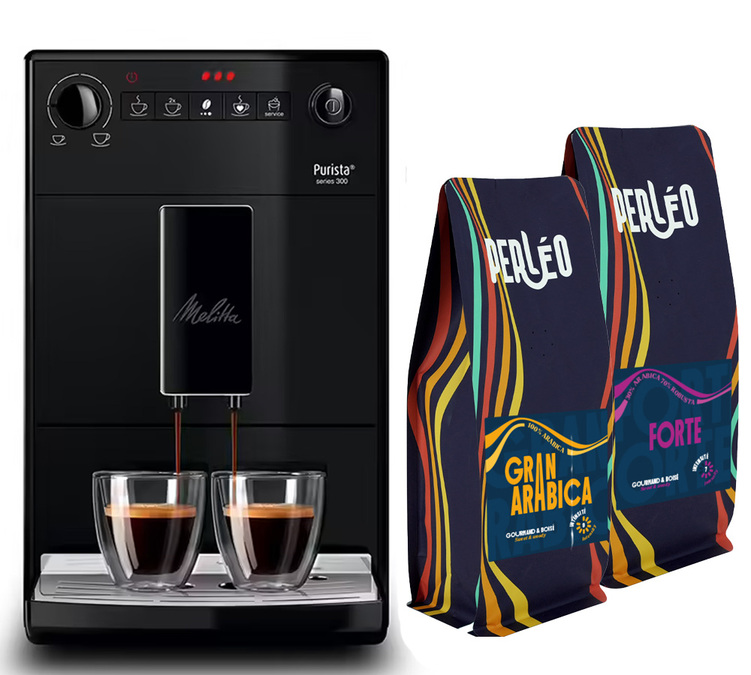 Αλέστρια espresso MELITTA Purista® F230-002 Pure Black Exclusive - Πακέτο καφέ 4 μηνών