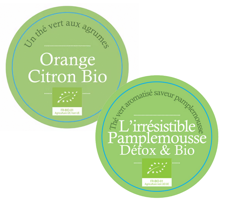 Pack Duo Tè Verdi Irresistibile Pompelmo Arancia Limone Bio - Granello 2 x 100 g - CASA FRANCESE DEL TÈ