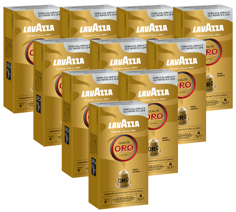 100 Nespresso* Original suderinamų kapsulių Espresso Qualita Oro profesionalams - LAVAZZA