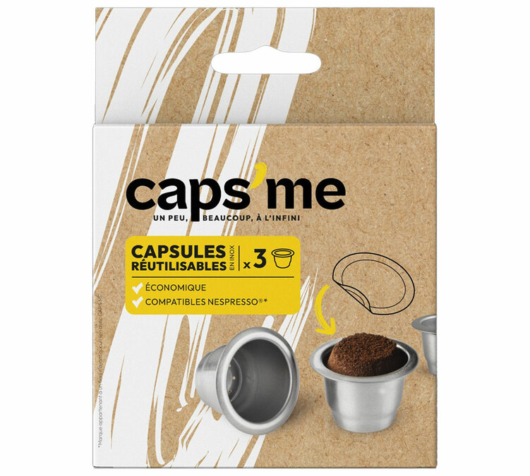 3 Повторно зареждащи се съвместими капсули Nespresso* Original - CAPS ME