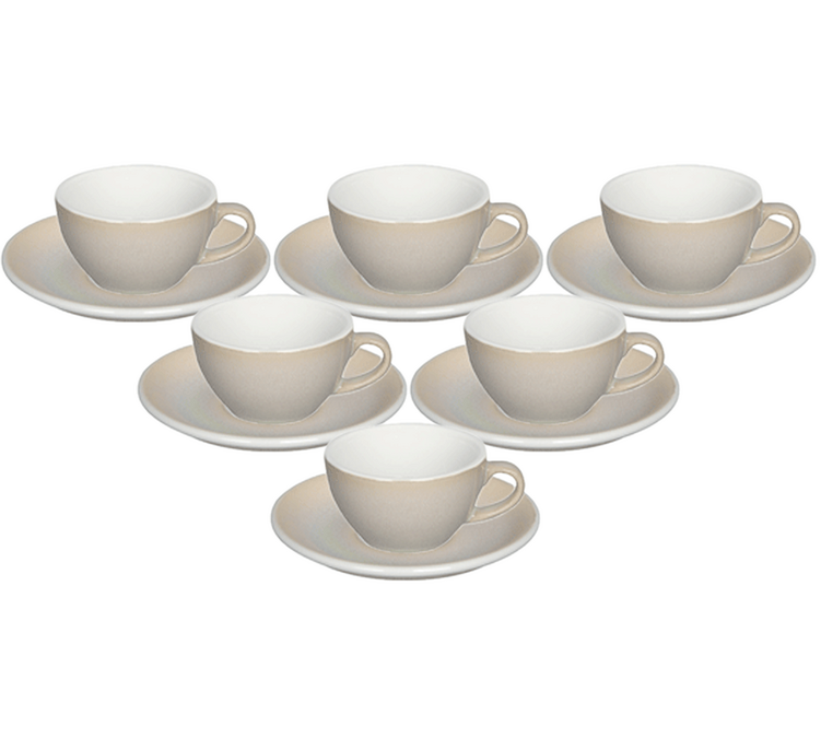 6 koppar Cappuccino + 6 fat "Ivory" - 200 ml - Loveramics