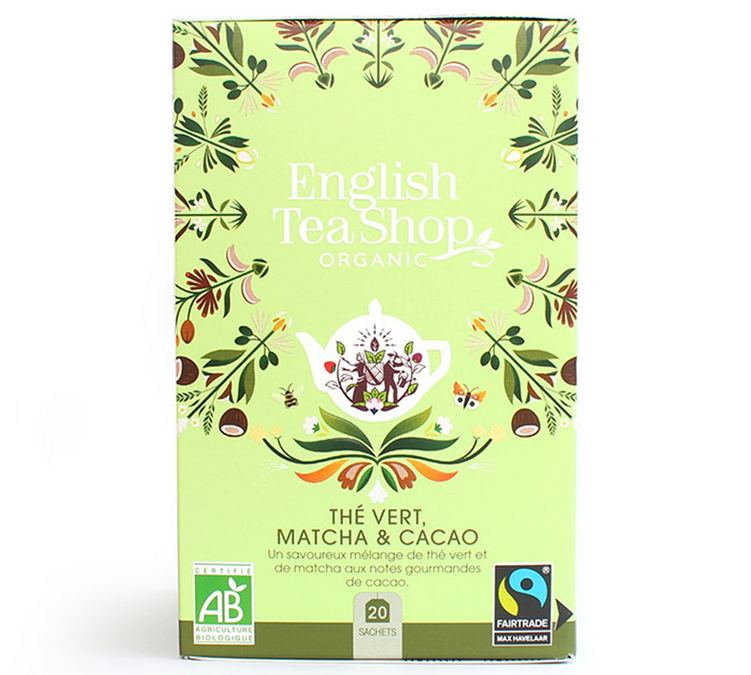 Bio & Fairtrade Grüntee Matcha Kakao - 20 Beutel - FAIRTRADE - ENGLISH TEA SHOP