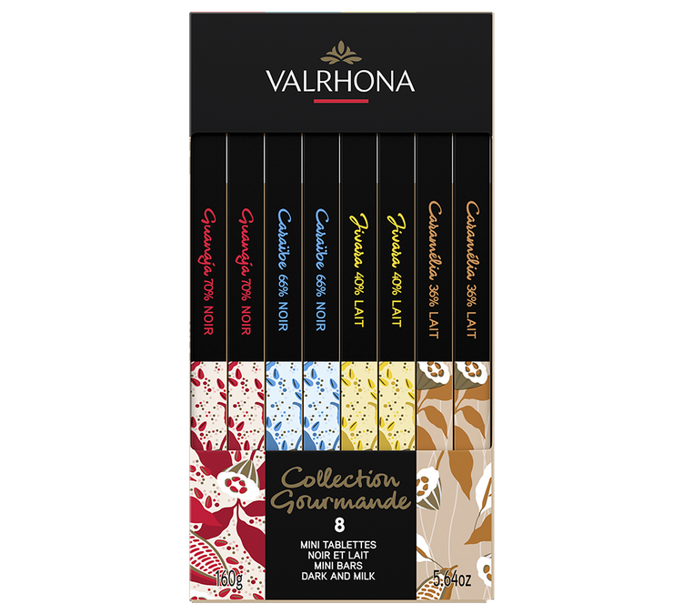 Gourmet cadeauset assortiment mini-tabletten - 8 x 20 g - VALRHONA