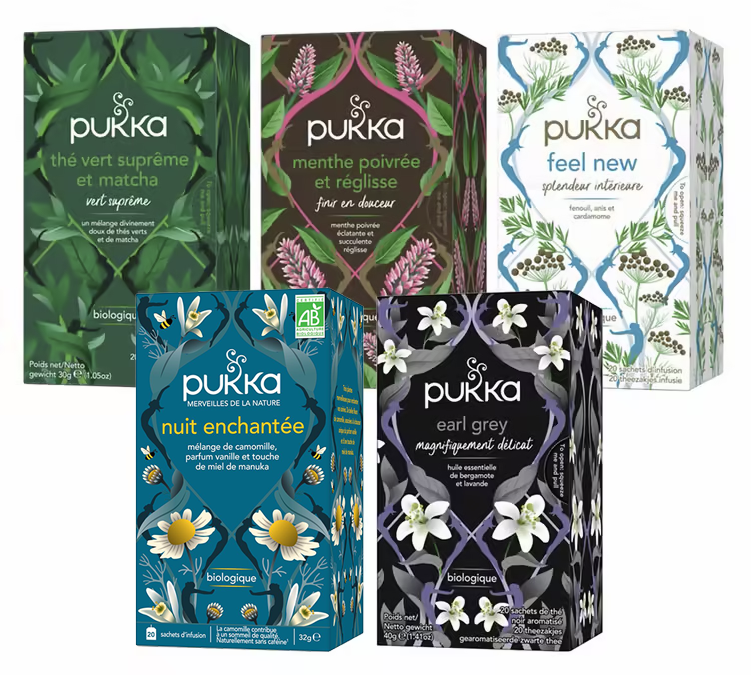 Pack Infusions et Thés Bio - 5 x 20 sachets - PUKKA