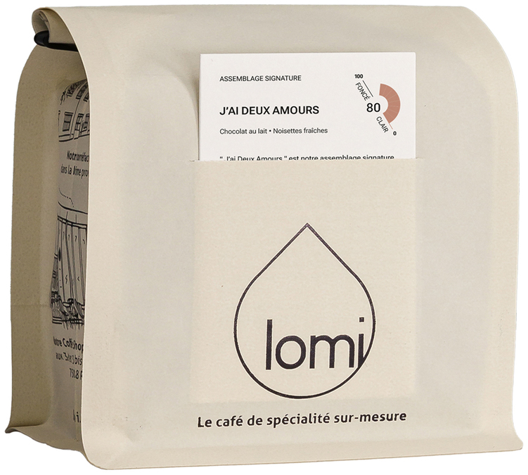 250 g - Café em grão - J'ai deux amours - CAFÉ LOMI
