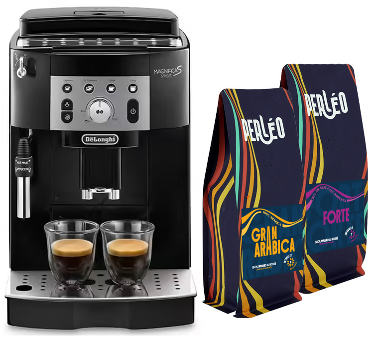 Expresso Broyeur DELONGHI Magnifica S Smart FEB 2533.B Noir + Pack 4 mois de café