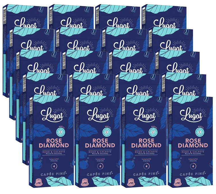 200 Nespresso* Original suderinamų kapsulių Rose Diamond profesionalams - CAFÉS LUGAT