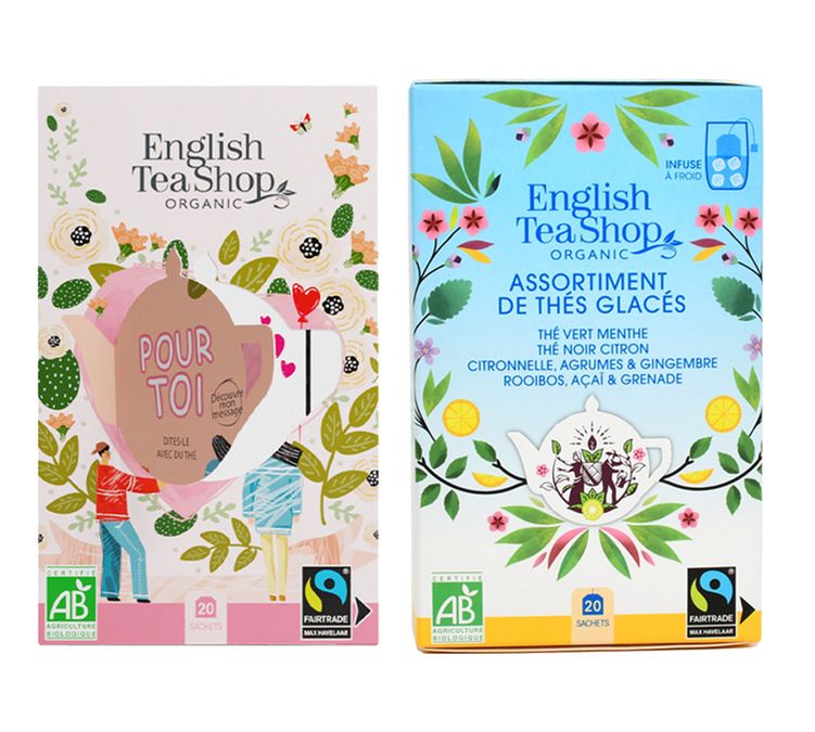 Bio és fair trade tea- és jegestea-válogatás duó - 2 x 20 filter - FAIRTRADE - ENGLISH TEA SHOP