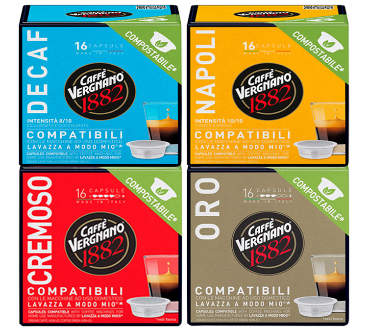 64 Capsule compatibili A Modo Mio Confezione iniziale - Caffè Vergnano