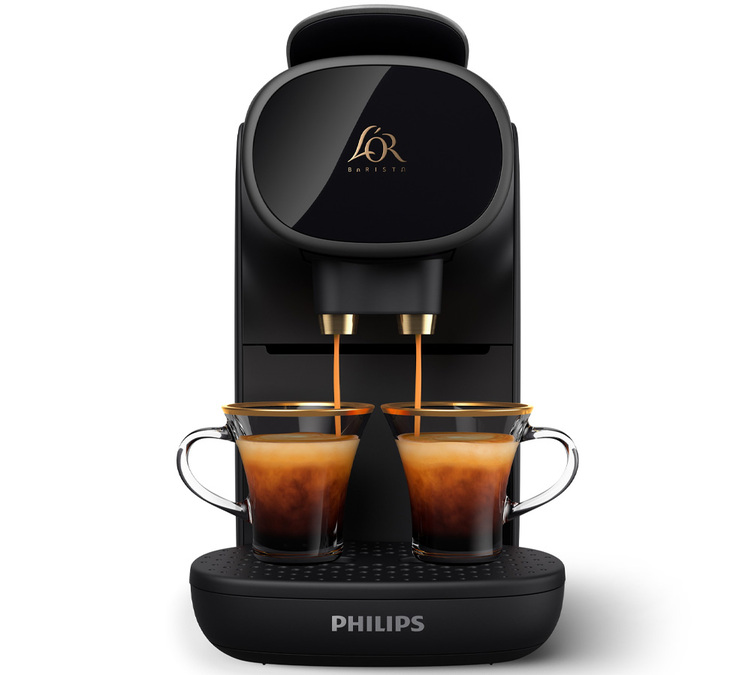 PHILIPS L'OR Barista LM9016/63 – Enestående, førsteklasses kaffemaskin for kapsler, svart og metall.