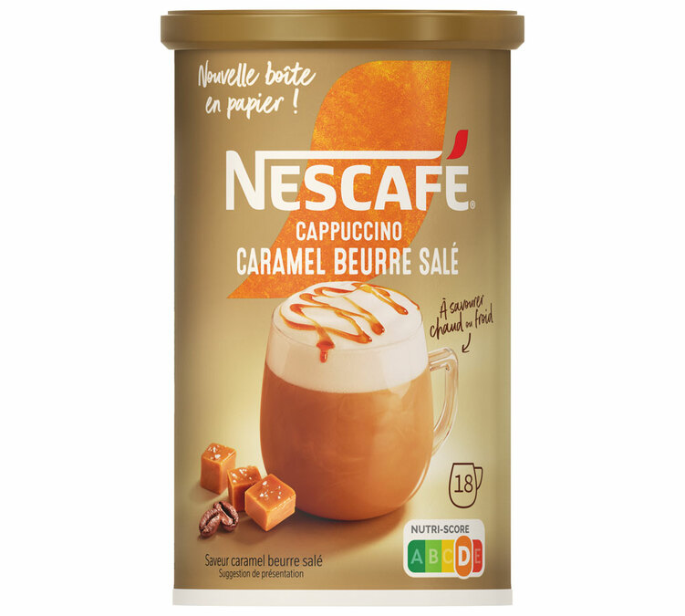 261 g - Topljiva kava - Kapućino s okusom karamele i morske soli - NESCAFÉ