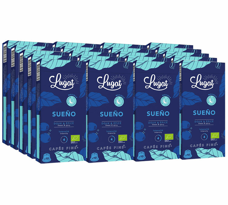 200 kapslar, kompatibla med Nespresso* Original Deca Bio Sueno, för professionellt bruk – LUGAT