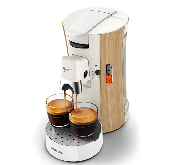 PHILIPS Senseo CSA240/06 Eco Conscious, hvit kaffemaskin for kaffeputer.
