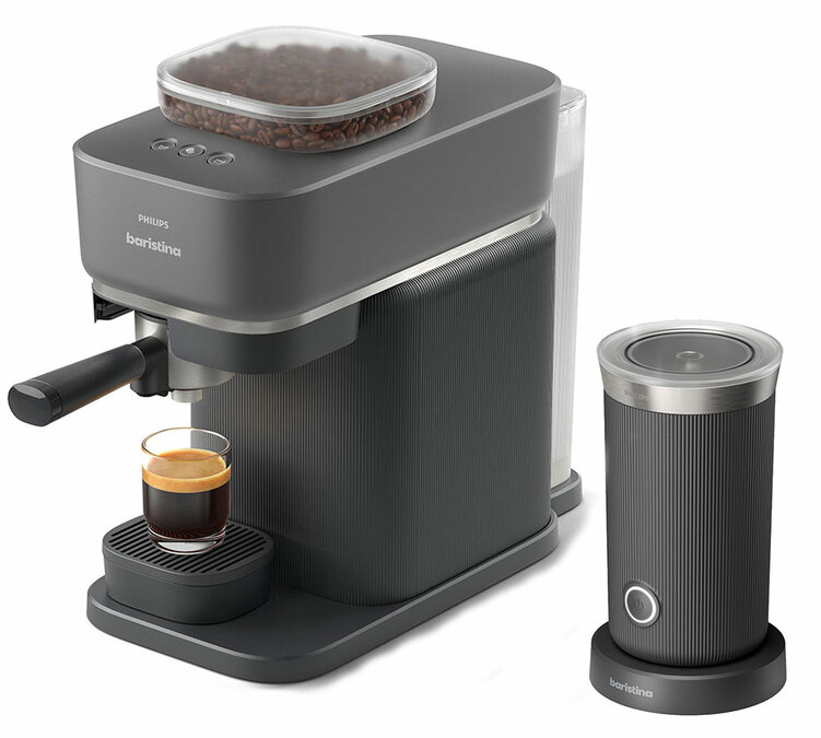 Philips Baristina BAR303/60 espressomachine met bonenmaler en melkopschuimer – zwart.
