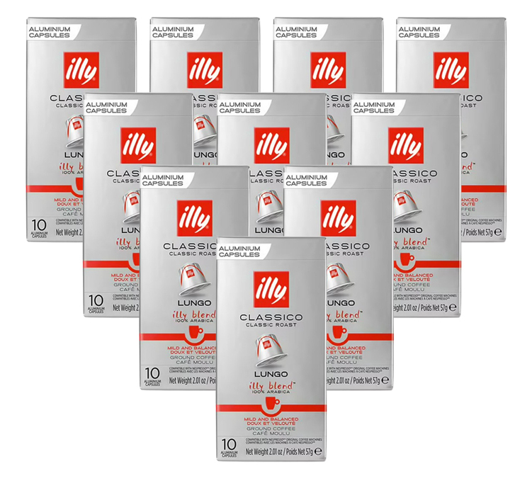 100 cápsulas compatibles con Nespresso* Original Lungo Tostado Classico - ILLY