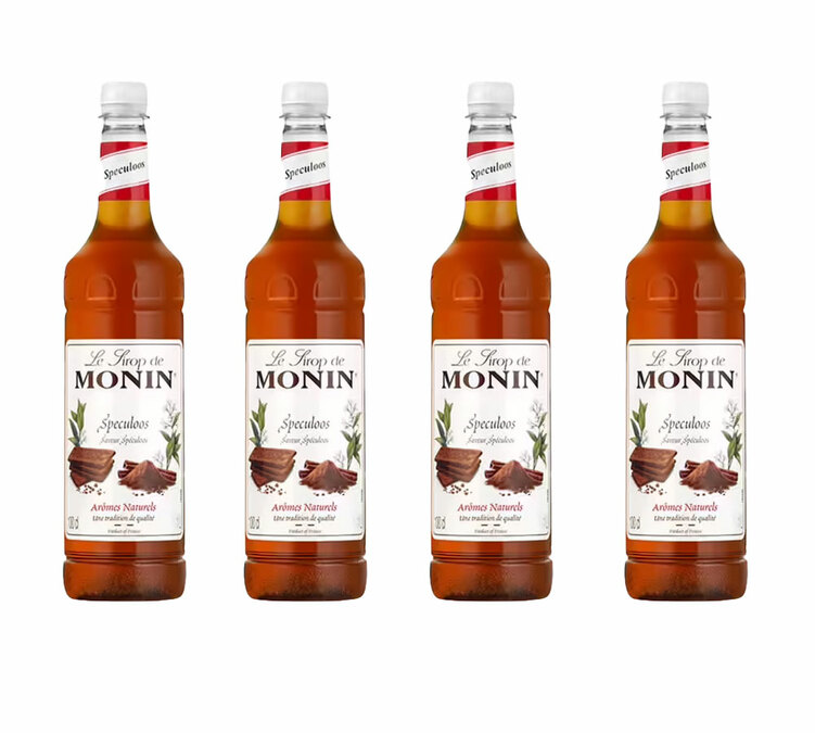 4x1L Sciroppo Monin gusto Speculoos - Bottiglia di plastica - 1L