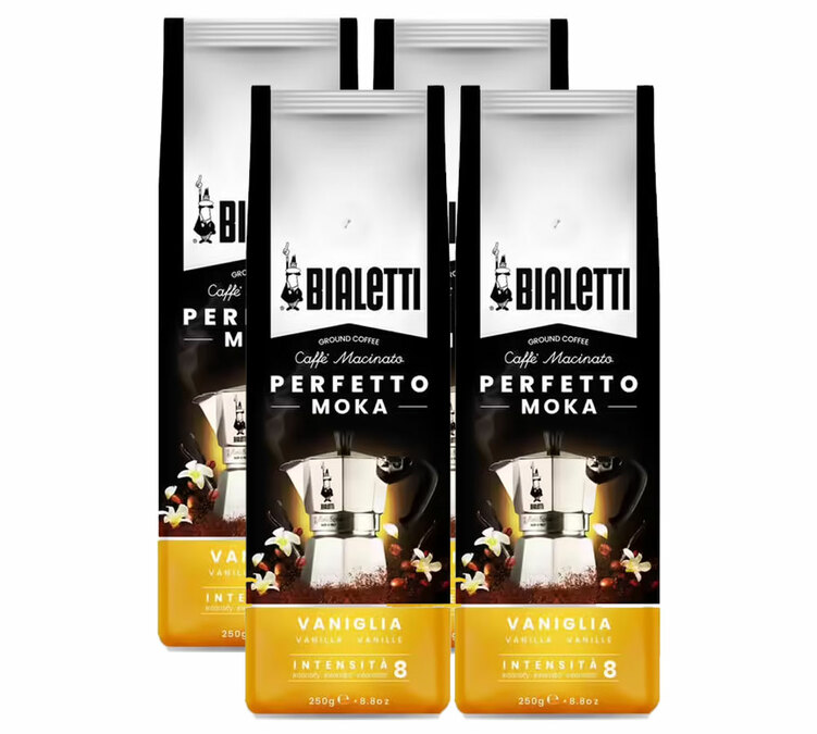 4 x 250 g - Gemalen koffie - Perfetto Moka vanille aroma - BIALETTI