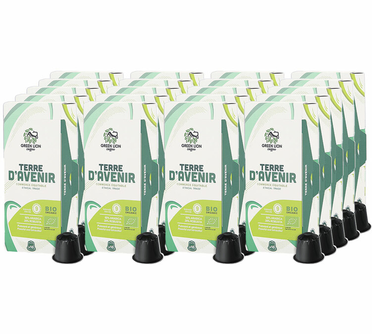 200 capsule compatibili Nespresso* Original Terre d'avenir per professionisti Commercio Equo Bio - GREEN LION COFF