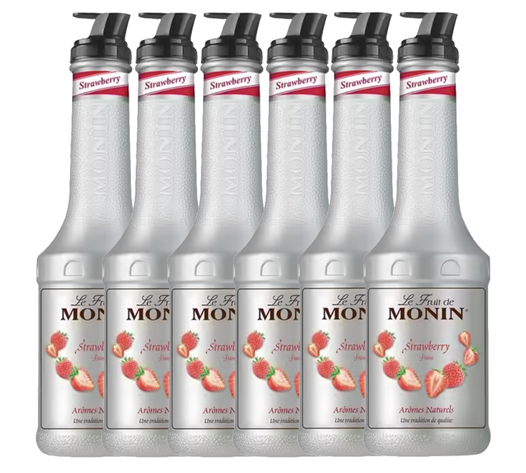 Lot de 6 purées de Fruit de Monin - Fraise - 6 x1 L