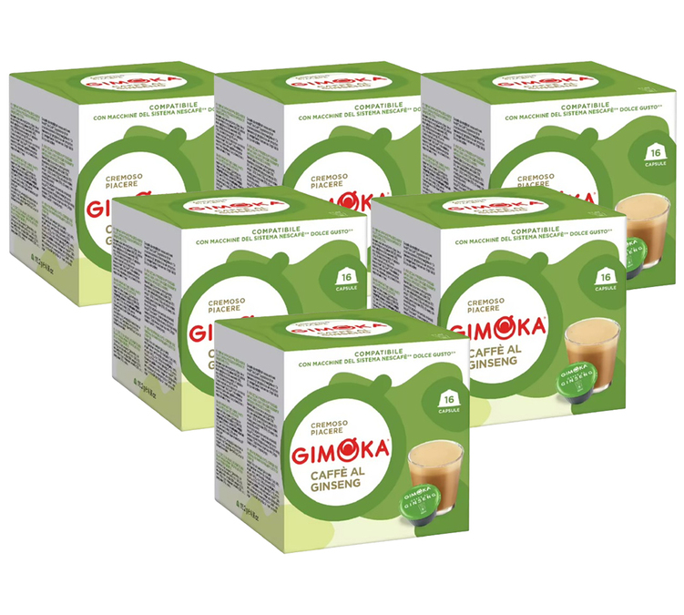 96 kompatible Kapseln Nescafé* Dolce Gusto* Espresso Kaffee mit Ginseng - GIMOKA