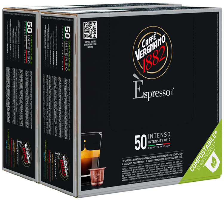 100 cápsulas compatíveis com Nespresso* Original Espresso Intenso - CAFFE VERGNANO