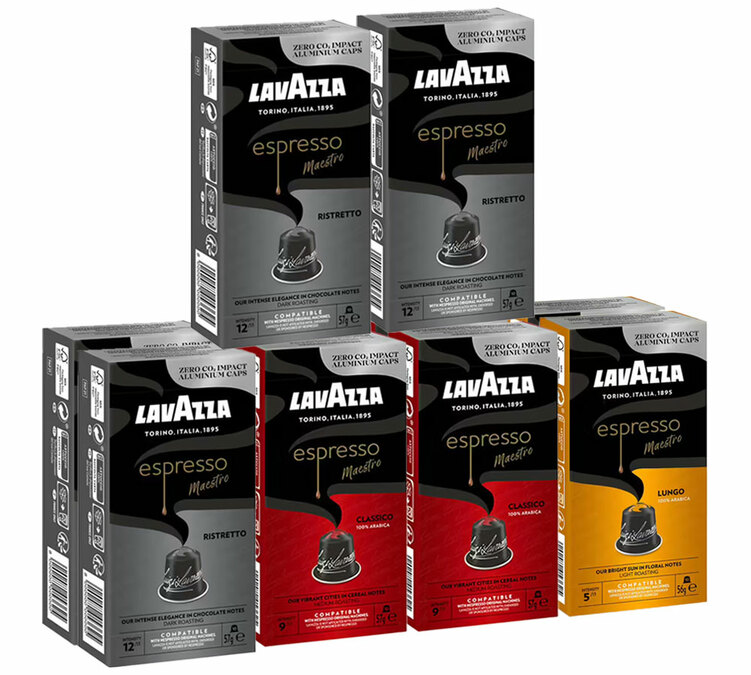 Oppdagelsespakke 100 Nespresso* Original Kompatible Kapsler - LAVAZZA