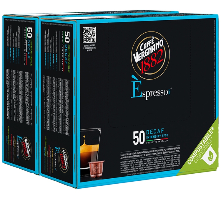 100 kapselia yhteensopiva Nespresso* Original Espresso Kofeiiniton - CAFFE VERGNANO