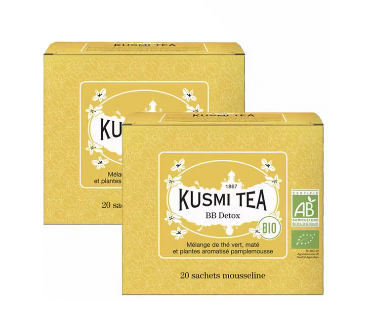 Pack Zielona Herbata i Mate BB Detox Bio - 2 x 20 torebek - KUSMI TEA