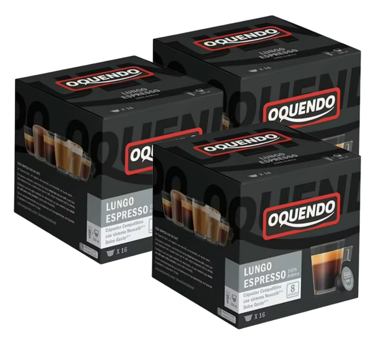 48 capsule compatibili con Nescafé* Dolce Gusto* Lungo – OQUENDO