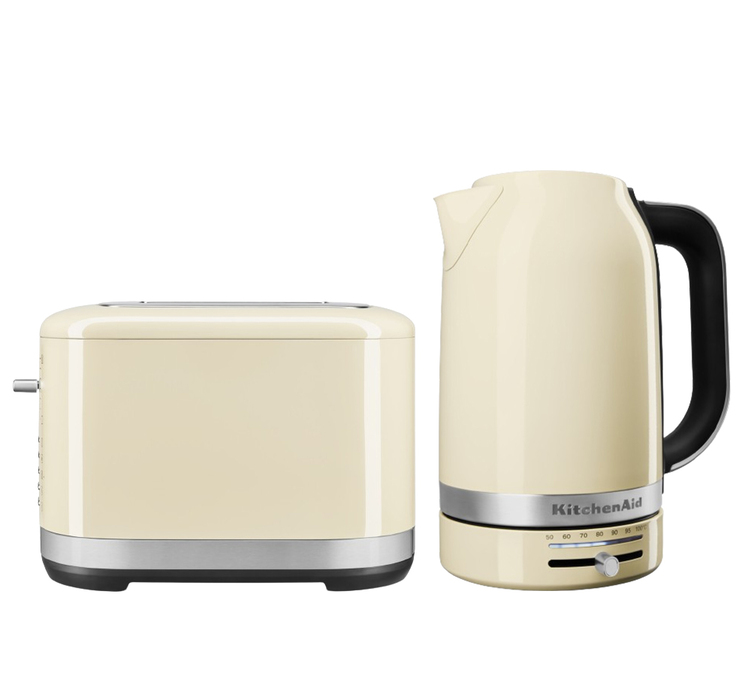 Set med frukostutrustning: vattenkokare och brödrost, gräddfärgad – KitchenAid.