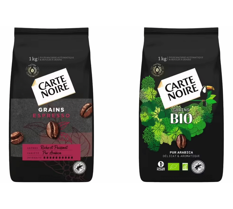 2 x 1 kg - Kaffebönor - Pack 1 kg Espresso & 1 kg Ekologiskt - CARTE NOIRE