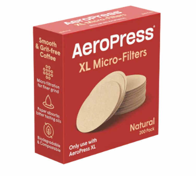Aeropress XL természetes papírból készült kávémikroszűrők